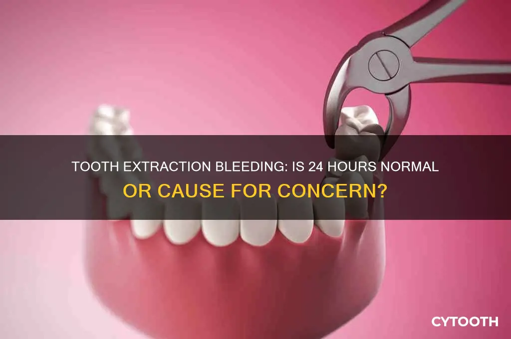 can my tooth extraction bleed for 24 hours