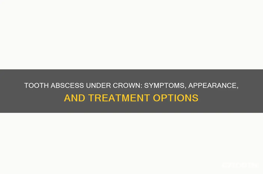 what does a tooth abscess under a crown look like